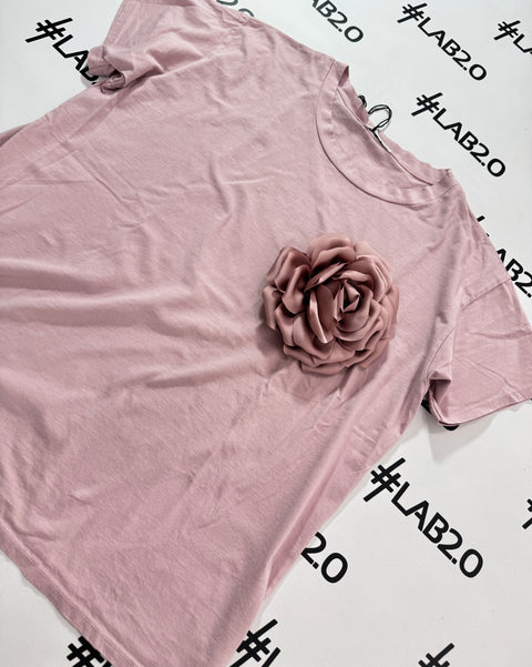 T-Shirt  Fiore Cipria Curvy