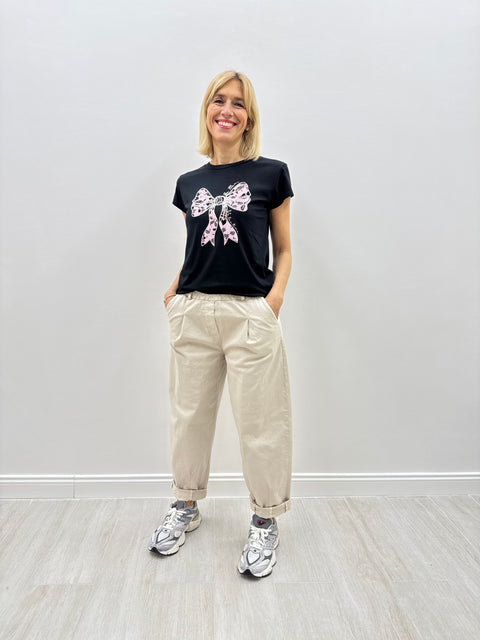 T-Shirt Fiocco Nero