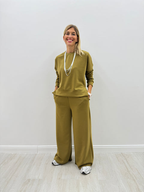 Pantalone Rhianna PALAZZO Verde Oliva