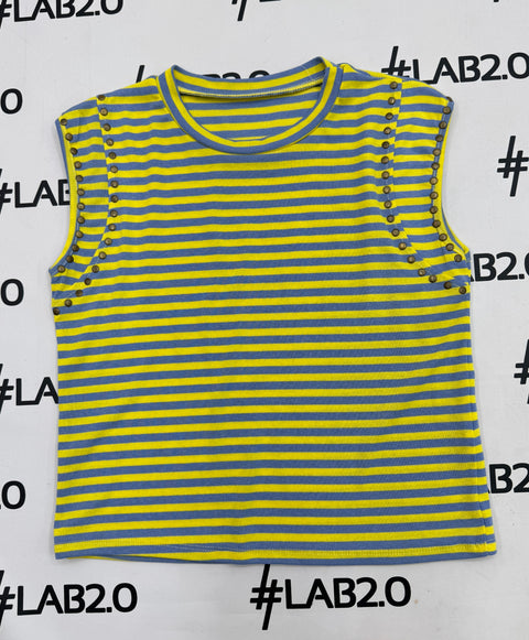 Camiseta Mina amarillo y celeste