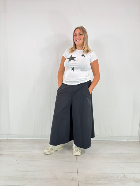 T-Shirt Stars Bianco-Nero