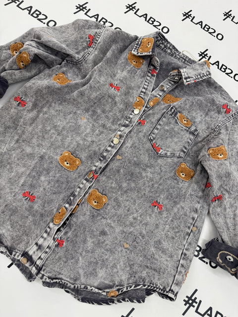 Camicia Lovely Bear Grigia
