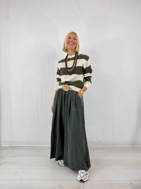 Outfit Maglione Stripes Verde