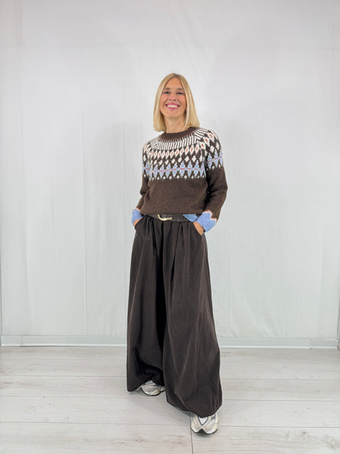 Maglione Etnic Marrone
