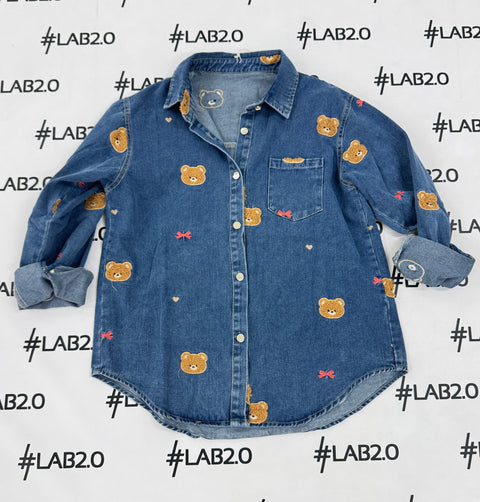 Camisa Lovely Bear Azul