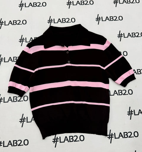 Polo Arisa marrón y rosa