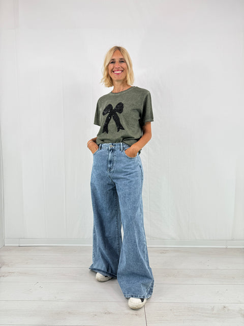 T-shirt Chic Verde Delavè