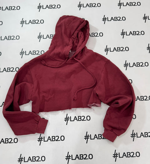 Felpa Crop Bordeaux