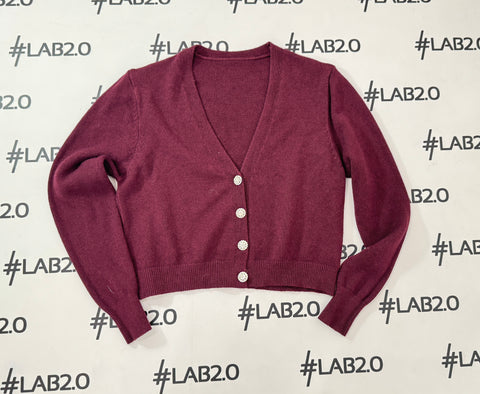 Cardigan Botton Bordeaux