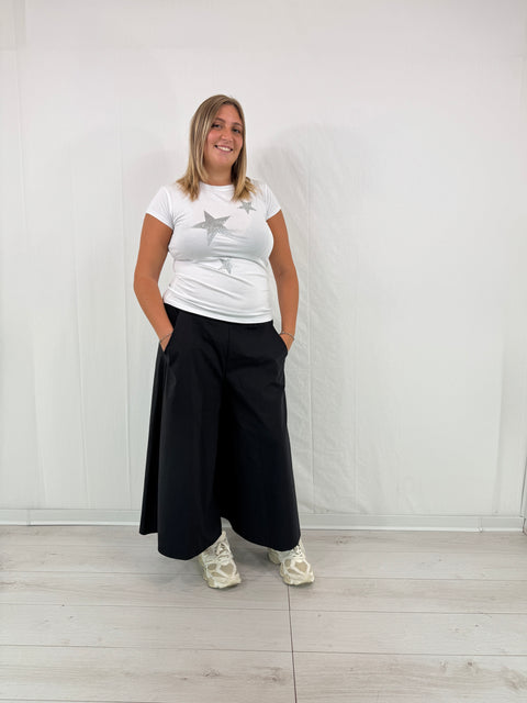 T-Shirt Stars Bianco-Argento
