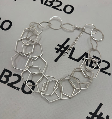 Collier géométrique en argent