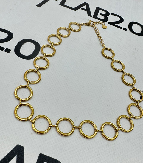Gold hoop necklace