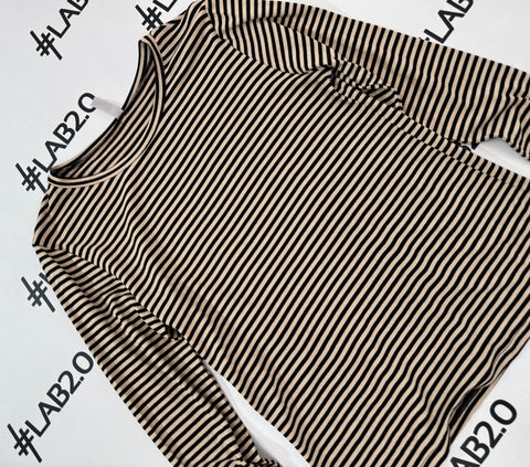 Maglietta Righe Nero-Beige