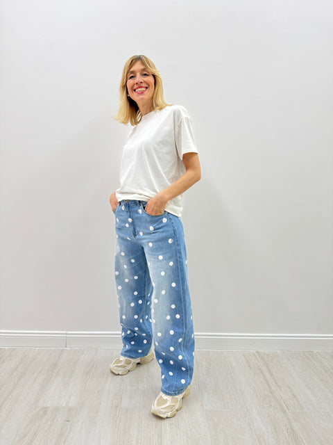 Jeans Pois Blu