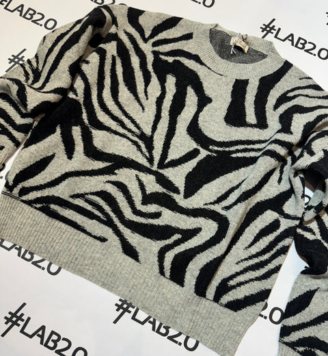 Maglione Zebra Grigio