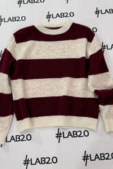 Maglione Stripes Bordeaux