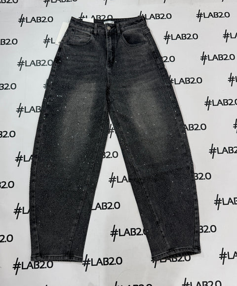 Jeans Wideleg Strass