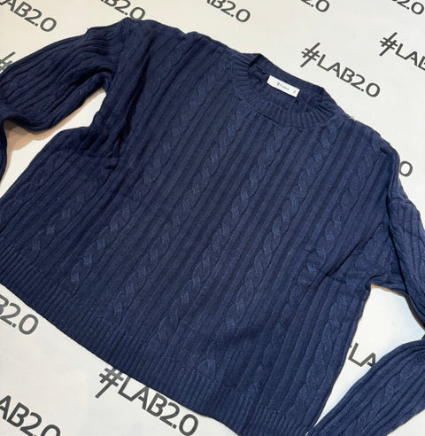 Maglione Trecce Blu