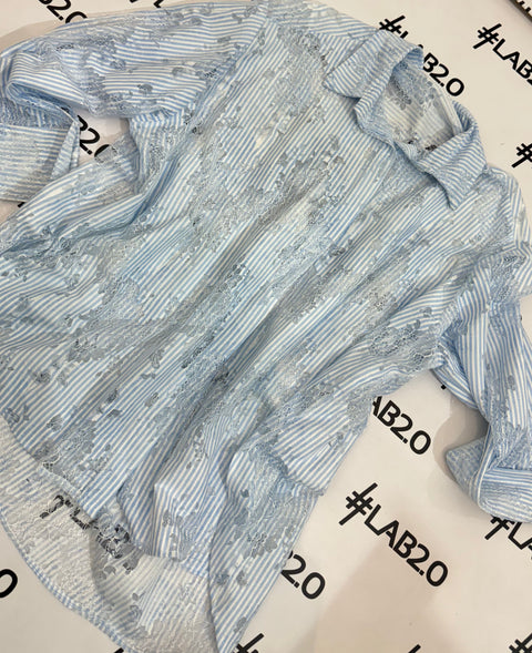 Camicia Perlina Celeste