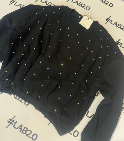 Felpa Elastico Shine Nero