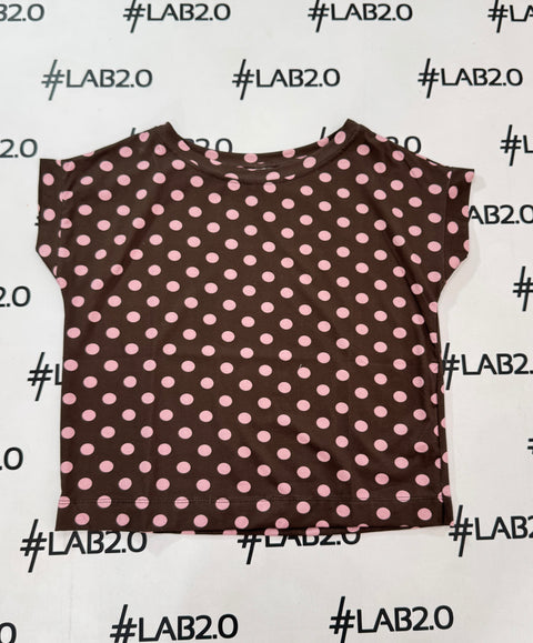 T-shirt Pois Marrone Rosa