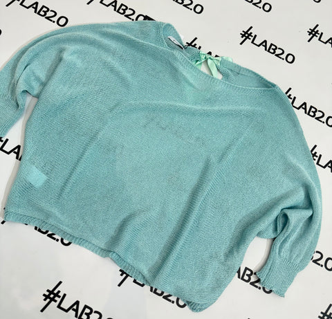 Maglioncino Fiocco Verde Acqua