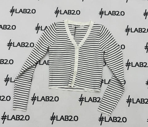 Cardigan Righe Bianco