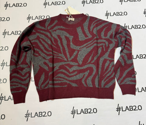 Maglione Zebra Bordeaux