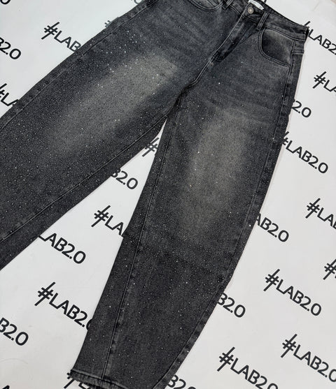 Jeans Wideleg Strass