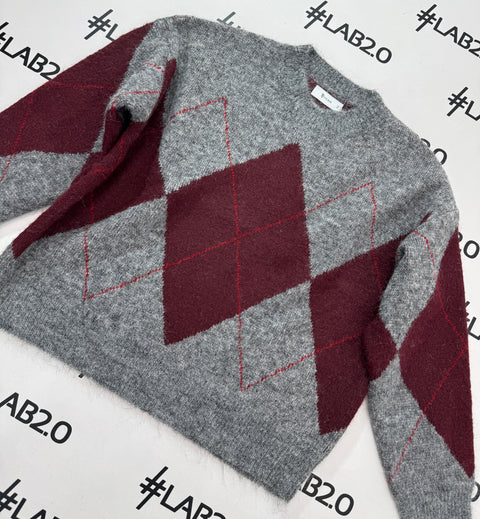 Maglione Rombi Bordeaux