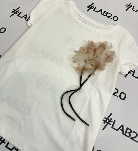 T-shirt Fiori Tortora
