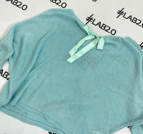 Maglioncino Fiocco Verde Acqua