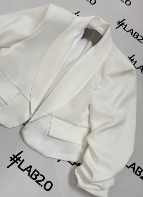 Blazer Crop Bianco