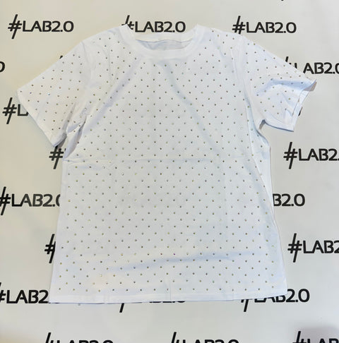 T-shirt Strass Bianca