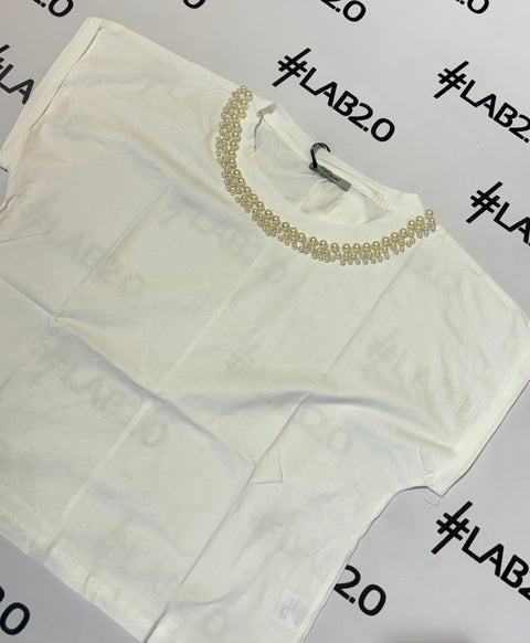 T-shirt Perle  Bianca