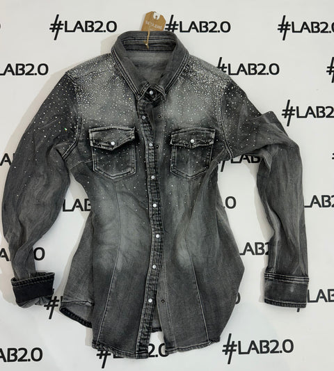 Camicia Strass delavè