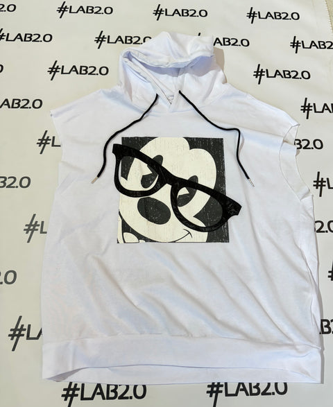 Felpa Topolino Bianca