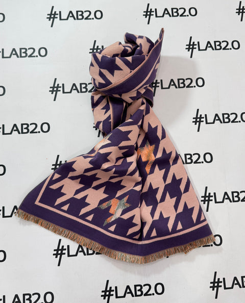 Sciarpa Pied de Poule Rosa