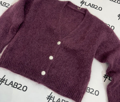 Cardigan Marta Mohair Prugna