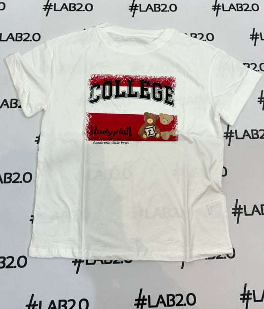 T-shirt College Bianca