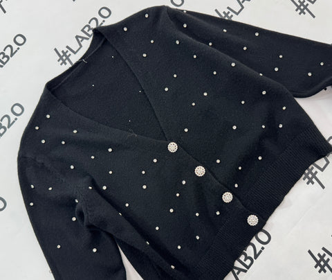 Cardigan Botton Jewels Nero
