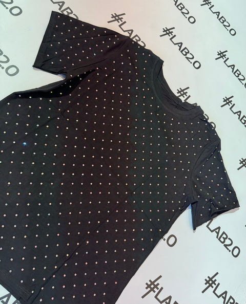 T-shirt Strass Nera