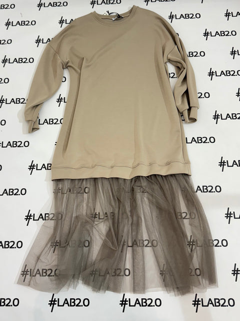 Abito Tulle Tortora