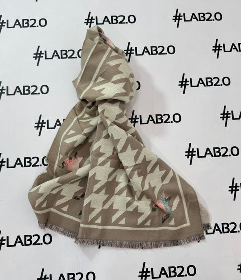 Sciarpa Pied de Poule Beige