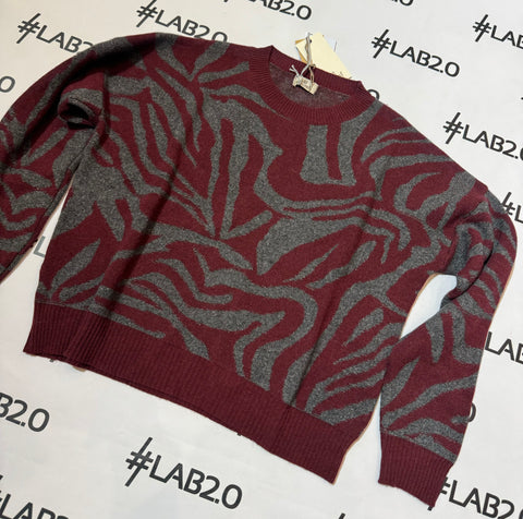 Maglione Zebra Bordeaux