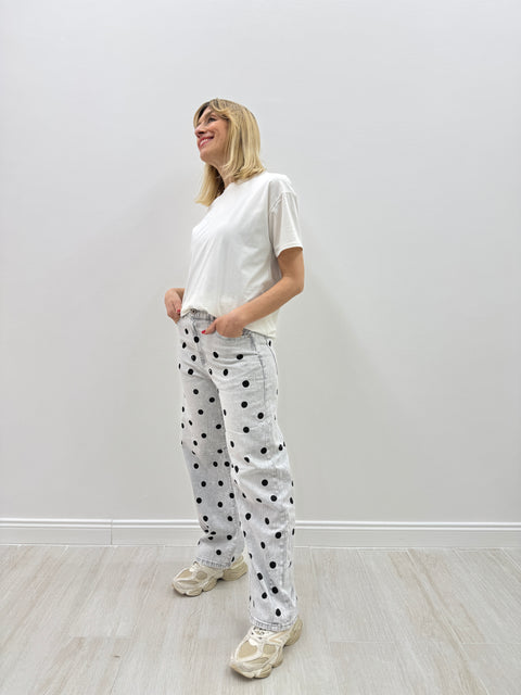 Jeans Pois Grigio