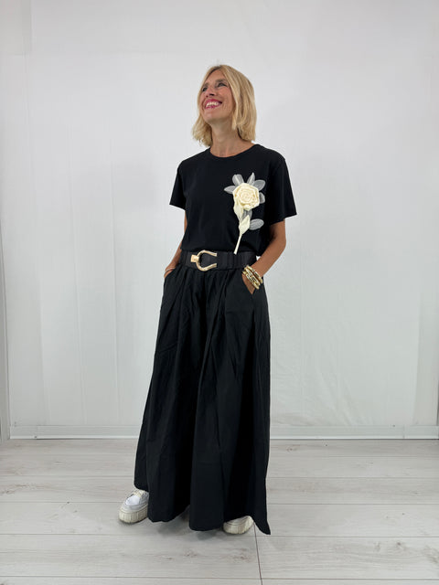 T-shirt Isotta Nero Panna