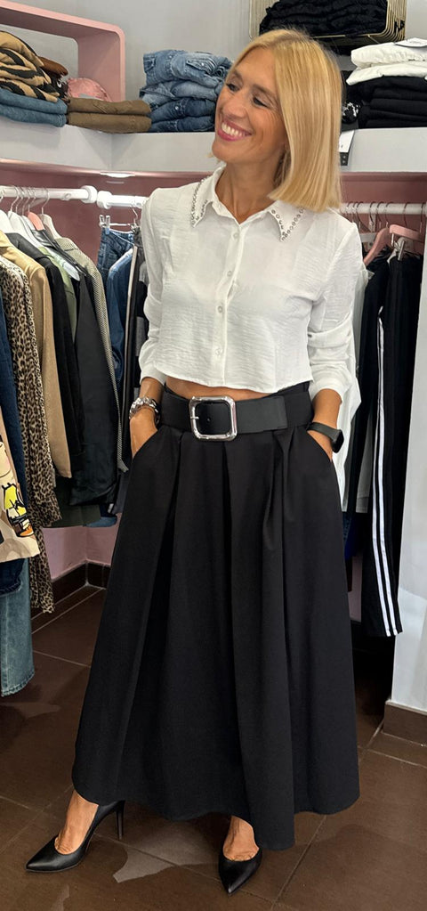 Camicia Crop Strass