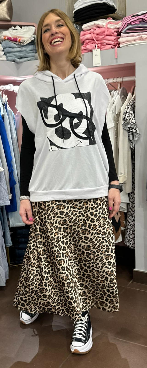 Felpa Topolino Bianca