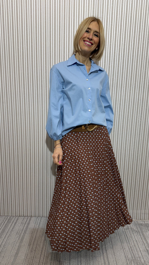 Camicia Manica Ampia Celeste